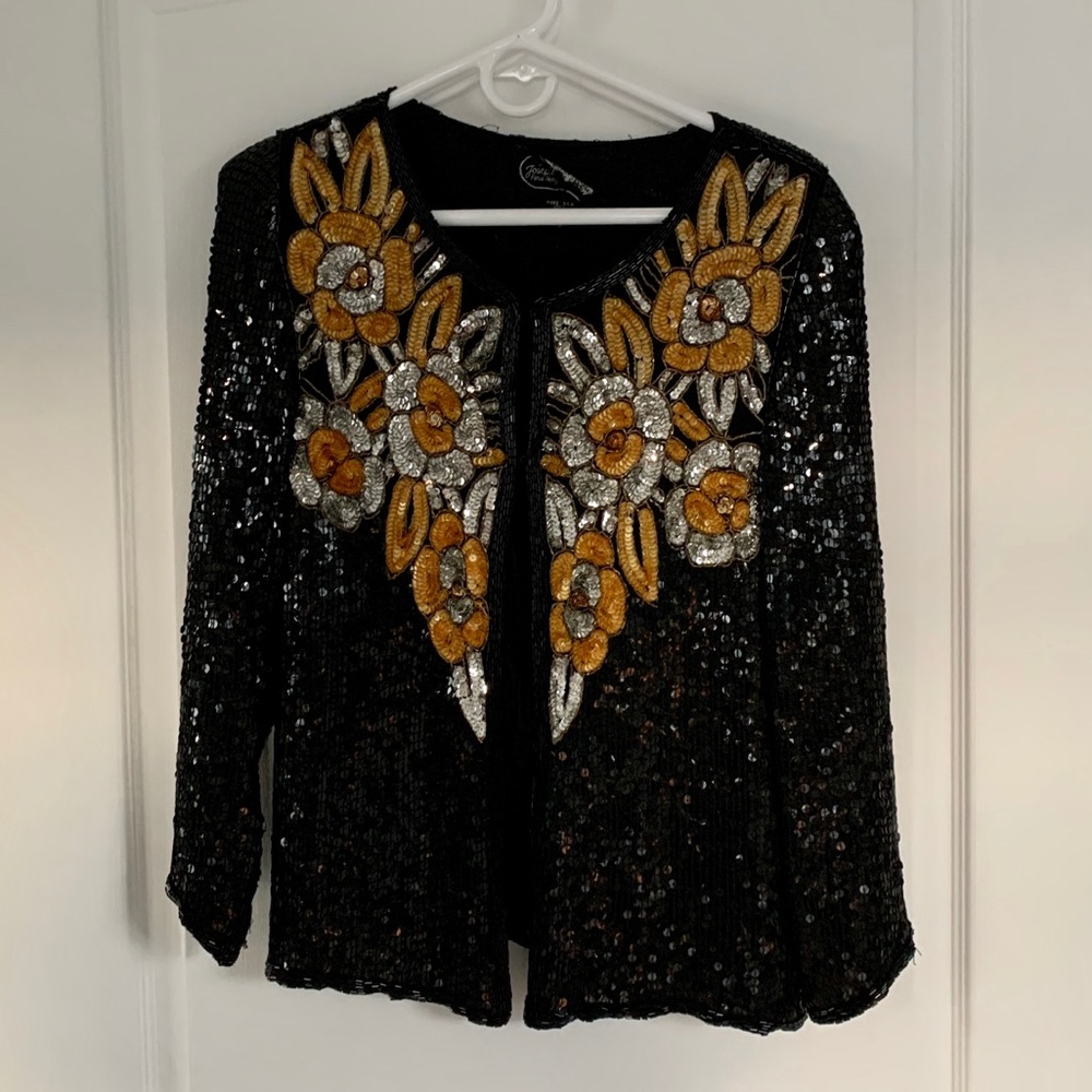 ~VINTAGE~ Jean for Joseph Le Bob Sequined Cardigan